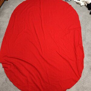 Vintage / Antique 56 x 82" Oblong Red Cotton Tablecloth